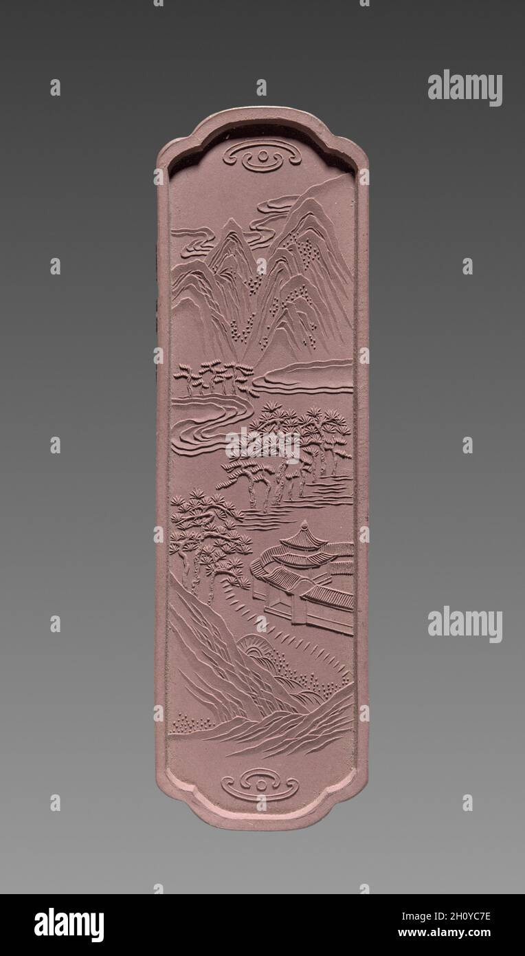 Tinte Kuchen, 1736-95. China, Qing Dynastie (1644-1911), Qianlong Regierungszeit (1736-95). Tinte Kuchen; Insgesamt: 10,2 x 3,1 cm (4" x 1 1/4 in.). Stockfoto