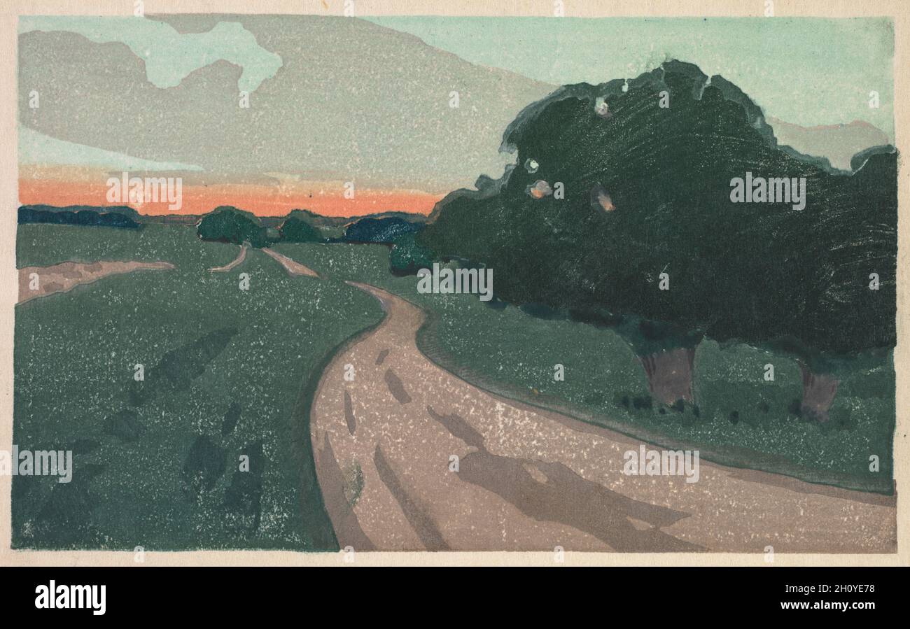 The Long Road oder Argilla Road, c. 1898. Arthur Wesley Dow (Amerikanisch, 1857-1922). Farbholzschnitt; Bild: 10.7 x 17.8 cm (4 3/16 x 7 Zoll); Blatt: 16 x 23.3 cm (6 5/16 x 9 3/16 Zoll). Stockfoto