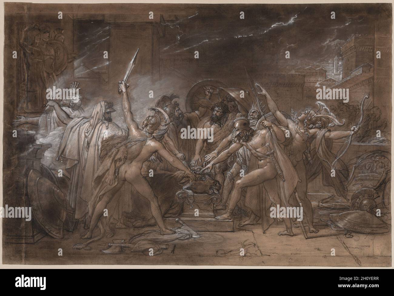 Der Eid der Sieben Chiefs gegen Theben, c. 1800. AnneLouis Girodet de