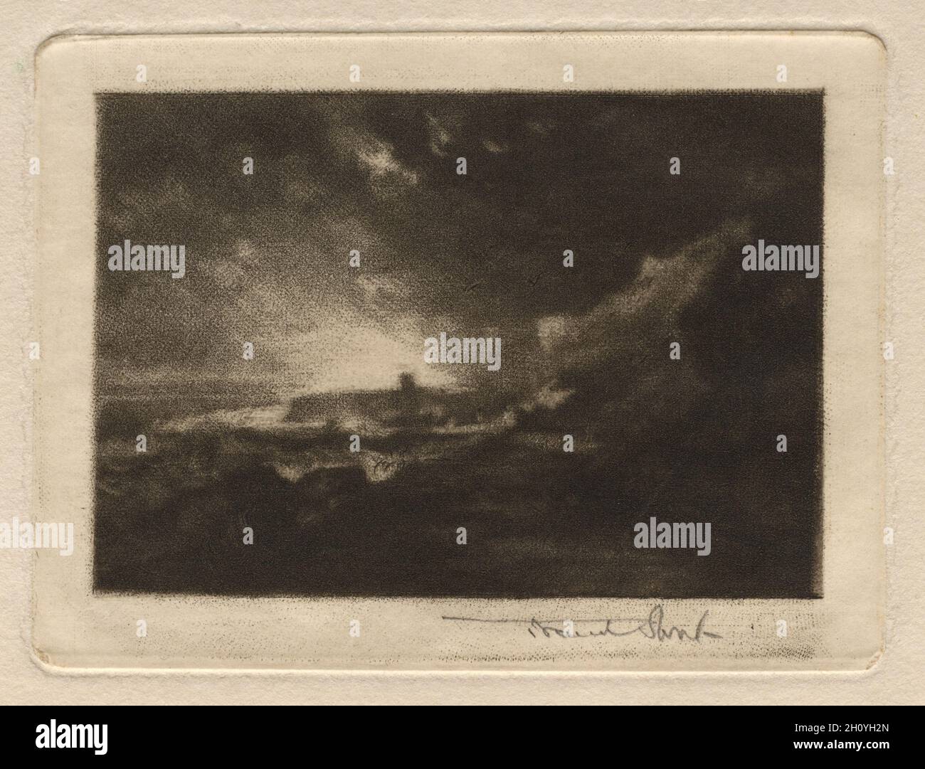 Scarborough, 1884. Frank Short (britisch, 1857-1945), nach J.B. Carter (Britisch). Mezzotint; Blatt: 14.5 x 19.4 cm (5 11/16 x 7 5/8 Zoll); Plattenmark: 7.6 x 10.1 cm (3 x 4 Zoll). Stockfoto