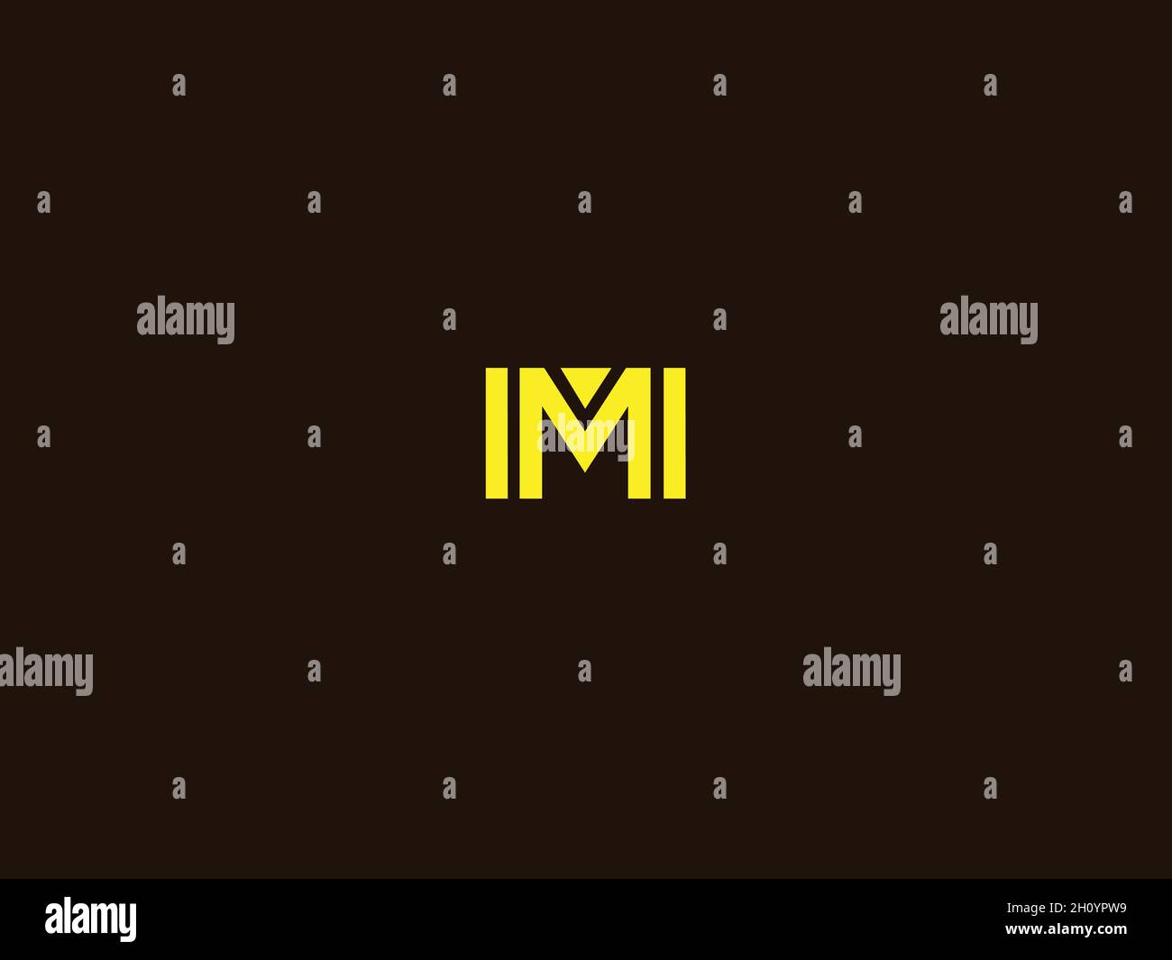 LETTER M STILVOLLES LOGO-DESIGN MIT NEGATIVEM RAUTEFFEKT ZUR ILLUSTRATION Stock Vektor