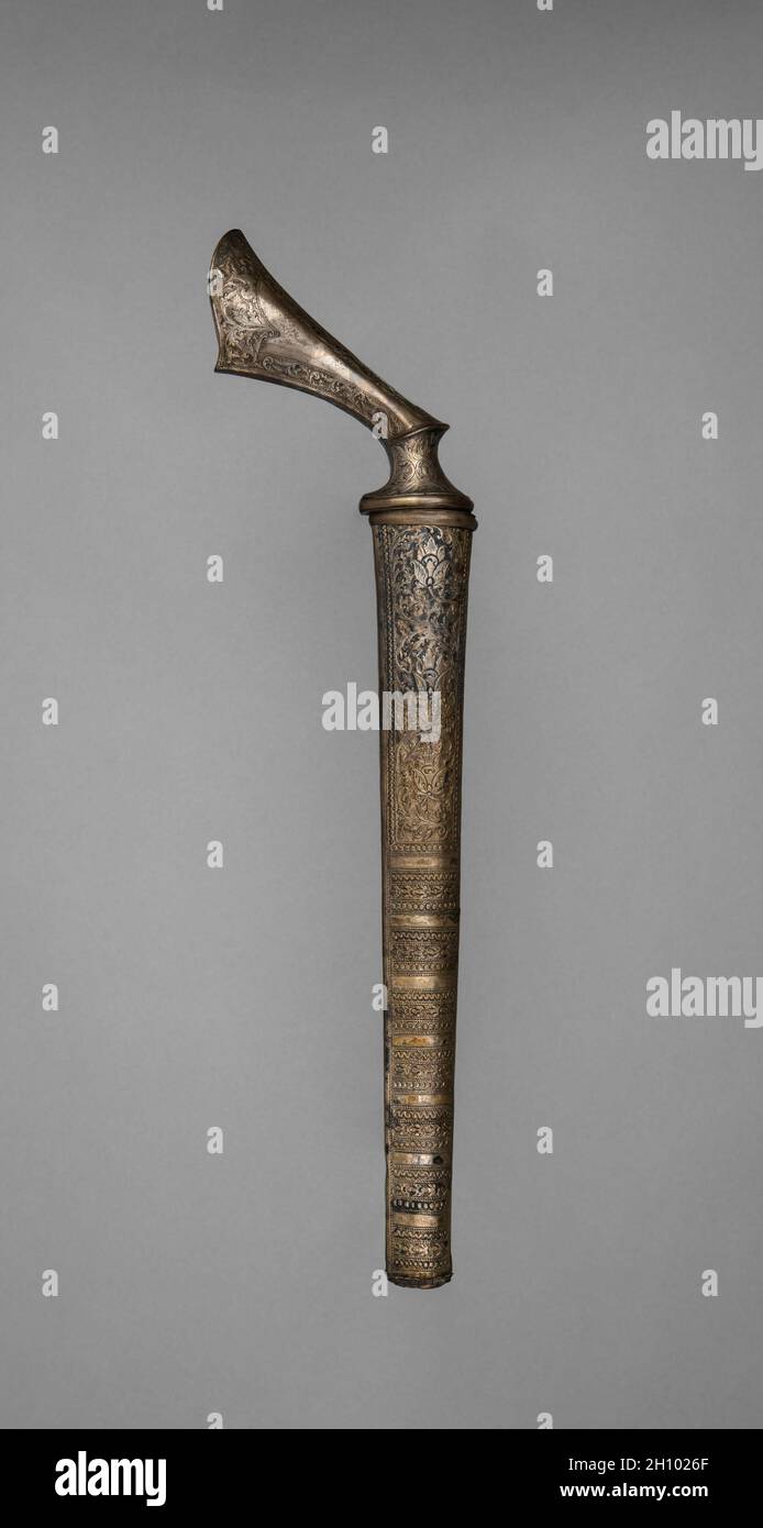 Messer, 1500er–1800er. Sumatra. Insgesamt: 39.5 cm (15 9/16 Zoll); Klinge: 27.7 cm (10 7/8 Zoll). Stockfoto