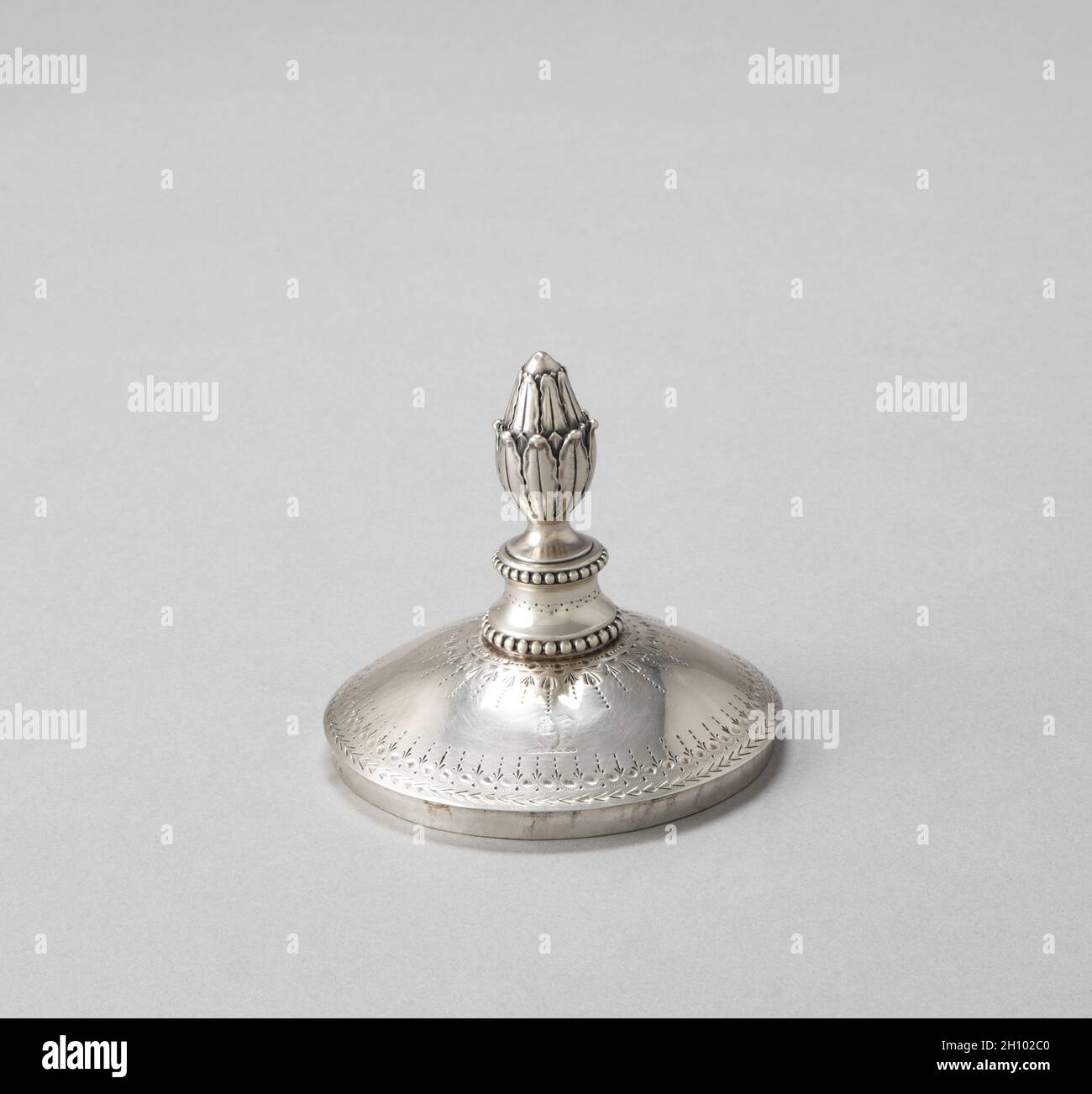 Teefass (Deckel), 1781. Henry Greenway (Großbritannien). Silber und Elfenbein; insgesamt: 47.3 x 26.1 x 25.6 cm (18 5/8 x 10 1/4 x 10 1/16 Zoll). Stockfoto