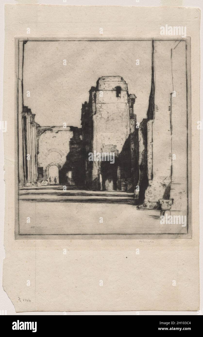Tepidarium, Caracella-Bäder, 1925. David Young Cameron (Großbritannien, 1865-1945). Ätzung und Trockenpunkt; Blatt: 30.6 x 19.5 cm (12 1/16 x 7 11/16 Zoll); Plattenmark: 20.1 x 17.6 cm (7 15/16 x 6 15/16 Zoll). Stockfoto