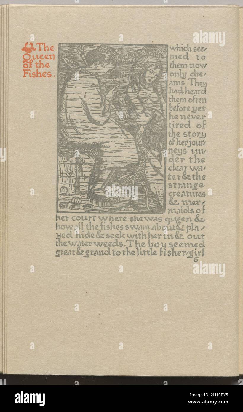 Die Königin Der Fische: Teller 6, 1894. Lucien Pissarro (Großbritannien,  1863-1944). Farbholzschnitt; Buchseite: 19.2 X 13.3 Cm (7 9/16 X 5 1/4  Zoll). Pissarro, Sohn Des Französischen Impressionisten Camille Pissarro,  Zog 1890