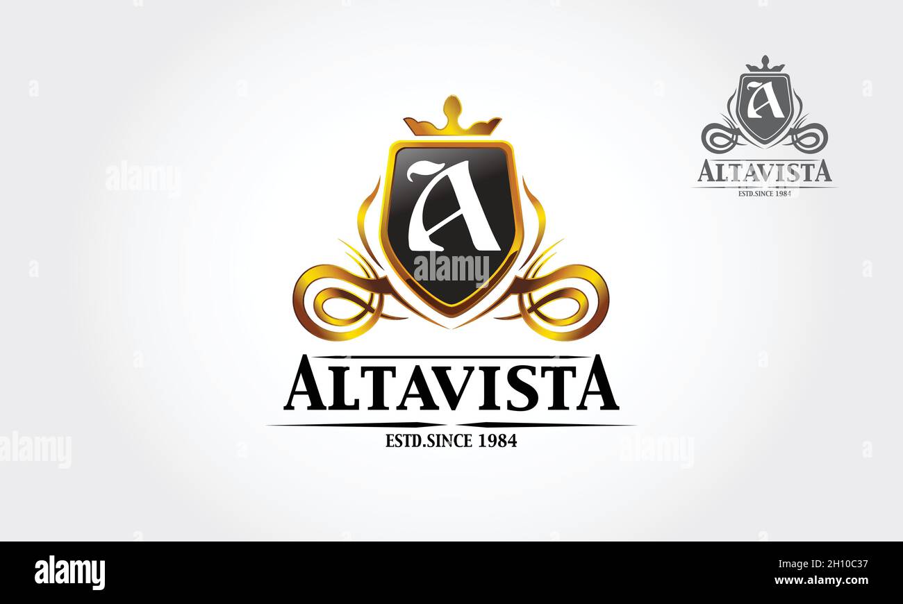 Altavista Royal Professional Wappen Logo oder klassische Logo-Vorlage für jede Art von Geschäft geeignet. Stock Vektor