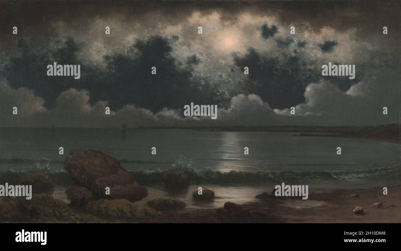 Point Judith, Rhode Island, 1867–68. Martin Johnson Heade (Amerikaner, 1819-1904). Öl auf Leinwand; gerahmt: 97 x 153.5 x 14 cm (38 3/16 x 60 7/16 x 5 1/2 Zoll); ungerahmt: 72.3 x 128 cm (28 7/16 x 50 3/8 Zoll). Stockfoto
