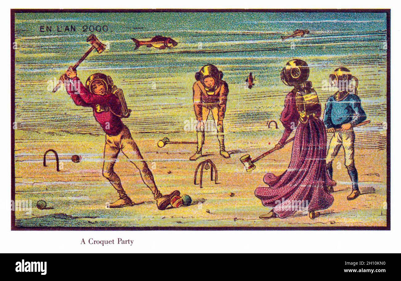 Jean-Marc Côté - Eine Croquet-Party - 1899 Stockfoto