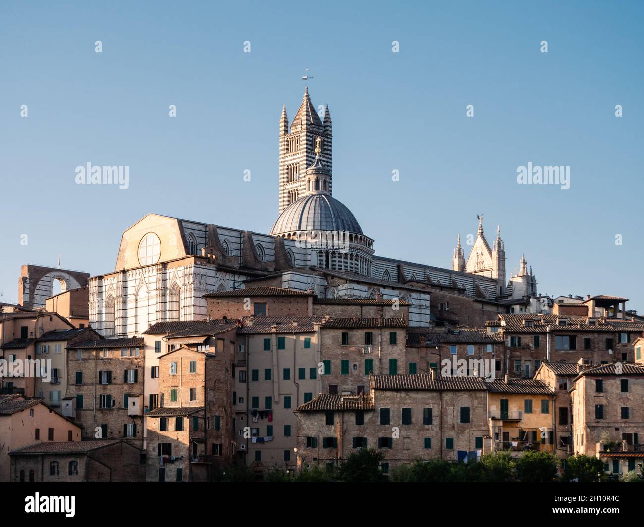 Kathedrale von Siena Stadtbild von Belfried in der Toskana oder Stadtbild mit dem Glockenturm Duomo di Siena Stockfoto