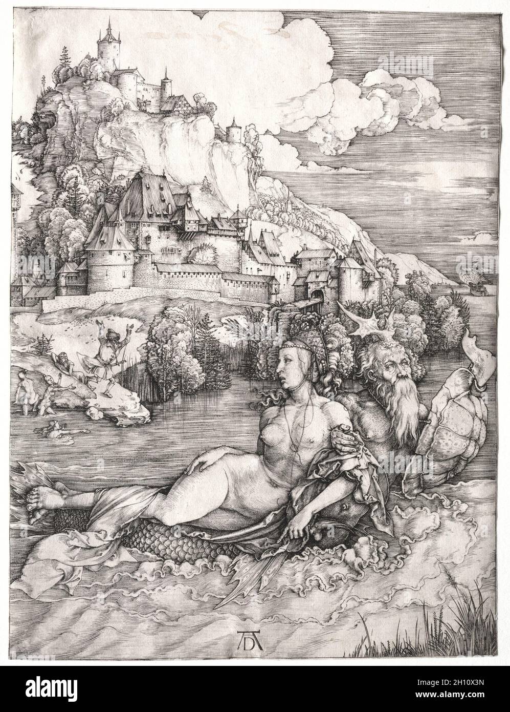 Das Seeungeheuer, c. 1501. Albrecht Dürer (Deutsch, 1471-1528). Gravur; Blatt: 24.5 x 18.6 cm (9 5/8 x 7 5/16 Zoll); Mattengröße: 49 x 36.3 cm (19 5/16 x 14 5/16 Zoll). Stockfoto