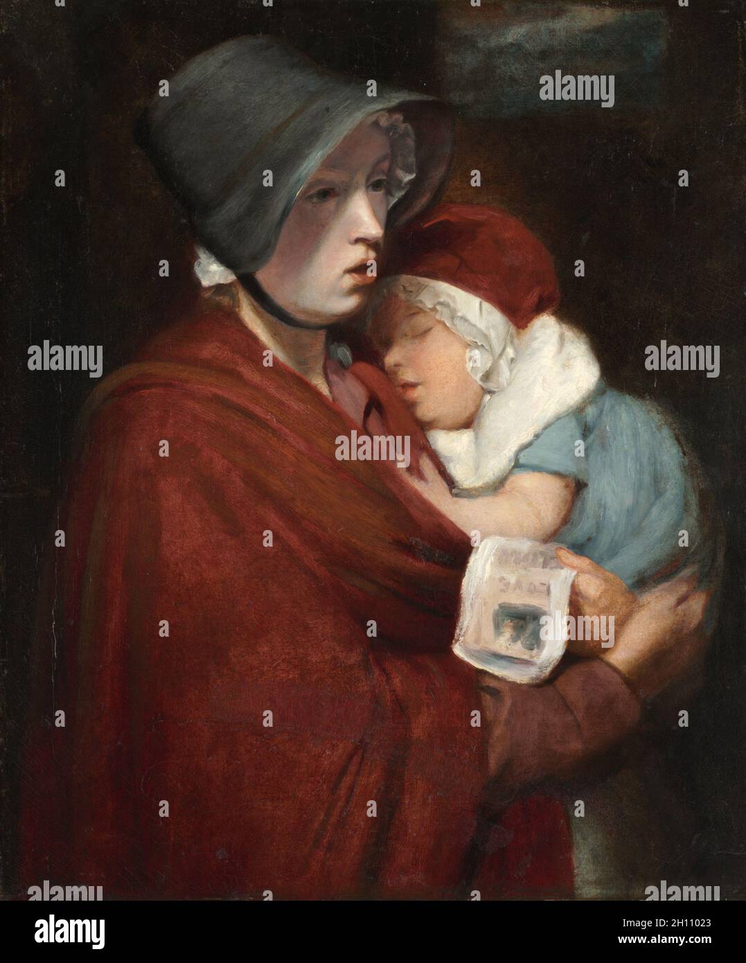 Street Singer und Kind, 1700. John Opie (Großbritannien, 1761-1807). Öl auf Leinwand; gerahmt: 100 x 87.5 x 11 cm (39 3/8 x 34 7/16 x 4 5/16 Zoll); ungerahmt: 76.5 x 64.3 cm (30 1/8 x 25 5/16 Zoll). Stockfoto