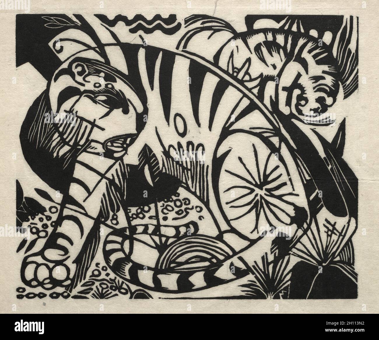 Tiger, 1912. Franz Marc (Deutsch, 1880-1916). Holzschnitt; Stockfoto