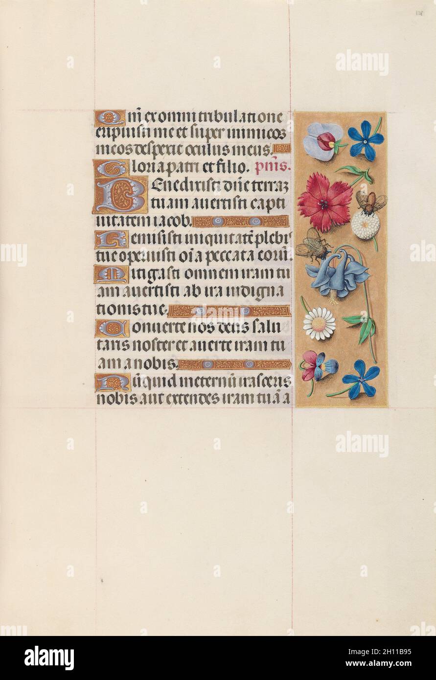 Stunden von Königin Isabella der Katholikin, Königin von Spanien: Fol. 128r, c. 1500. Meister des ersten Prayerbuches von Maximillian (Flämisch, c. 1444-1519) und Associates. Tinte, Tempera und Gold auf Pergament; Codex: 22.5 x 15.2 cm (8 7/8 x 6 Zoll). Stockfoto