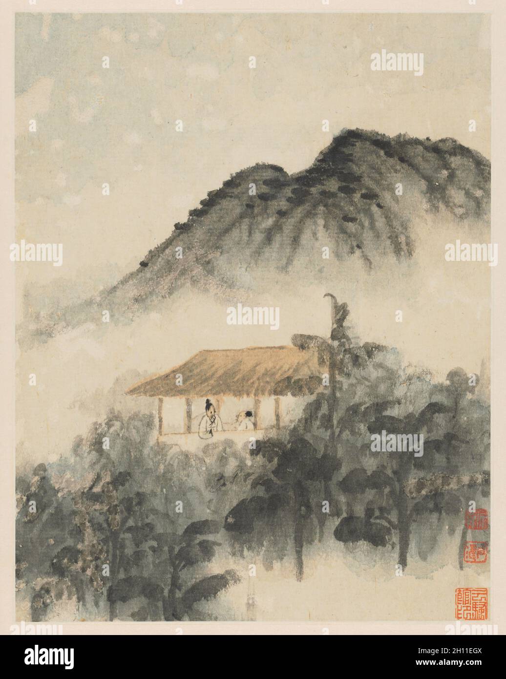 Reminiszenzen an Qinhuai Fluss, 1642-1707. Shitao (Chinesisch, 1642-1707). Album Leaf, Tusche und Farbe auf Papier; Bild: 25,5 x 20,2 cm (10 1/8 x 7 15/16 in.); insgesamt: 33 x 24,3 cm (13 x 9 9/16 in.). Stockfoto