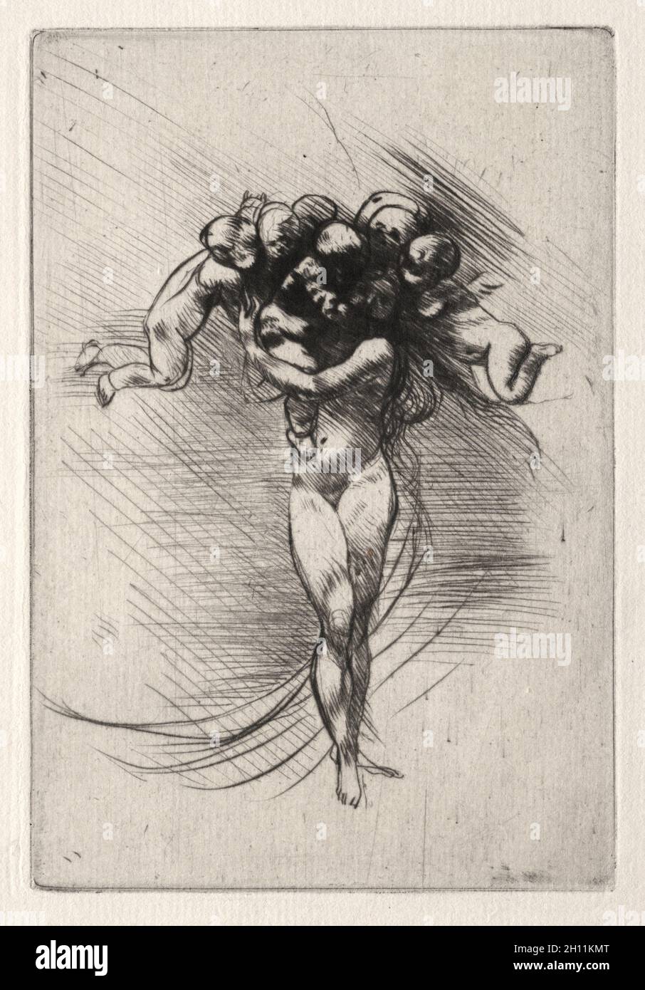 Le Printemps, 1883. Auguste Rodin (Französisch, 1840-1917). Trockenpunkt; Platemark: 14.7 x 10 cm (5 13/16 x 3 15/16 Zoll); Blatt: 27.2 x 18.3 cm (10 11/16 x 7 3/16 Zoll). Stockfoto