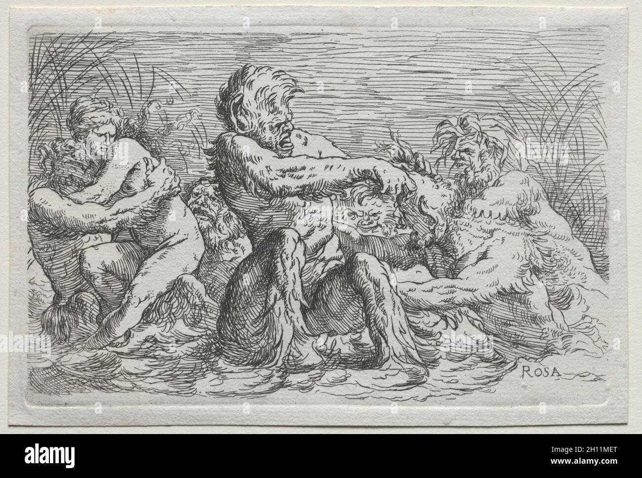 River Gods. Kopie Nach Salvator Rosa (Italienisch, 1615-1673). Ätzen  Stockfotografie - Alamy