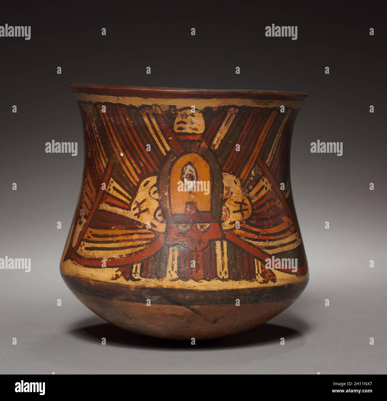 Vase, 2000 BC - 200. Peru, Südküste, Nasca. Töpferei; gesamt: 14,5 x 14,7 cm (5 11/16 x 5 13/16 in.). Stockfoto