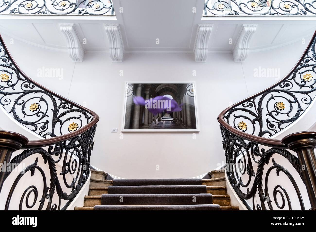Französische Treppe an der British Academy, London, Großbritannien Stockfoto