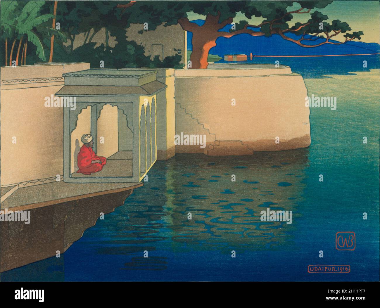 Udaipur, 1916. Charles William Bartlett (Großbritannien, 1860-1940). Farbholzschnitt; Stockfoto