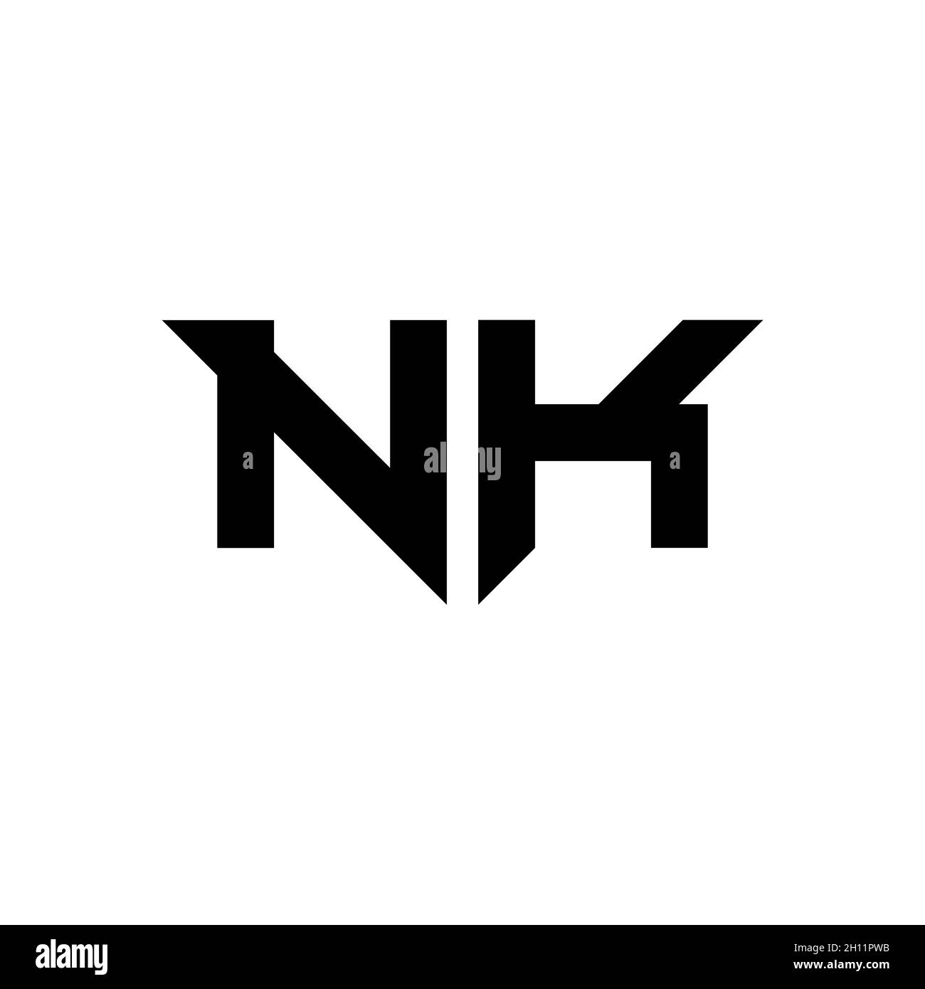 NK Monogram Logo Brief mit einfachen modernen Form Stil Design Vorlage Vektor isoliert auf weißem Hintergrund Stock Vektor