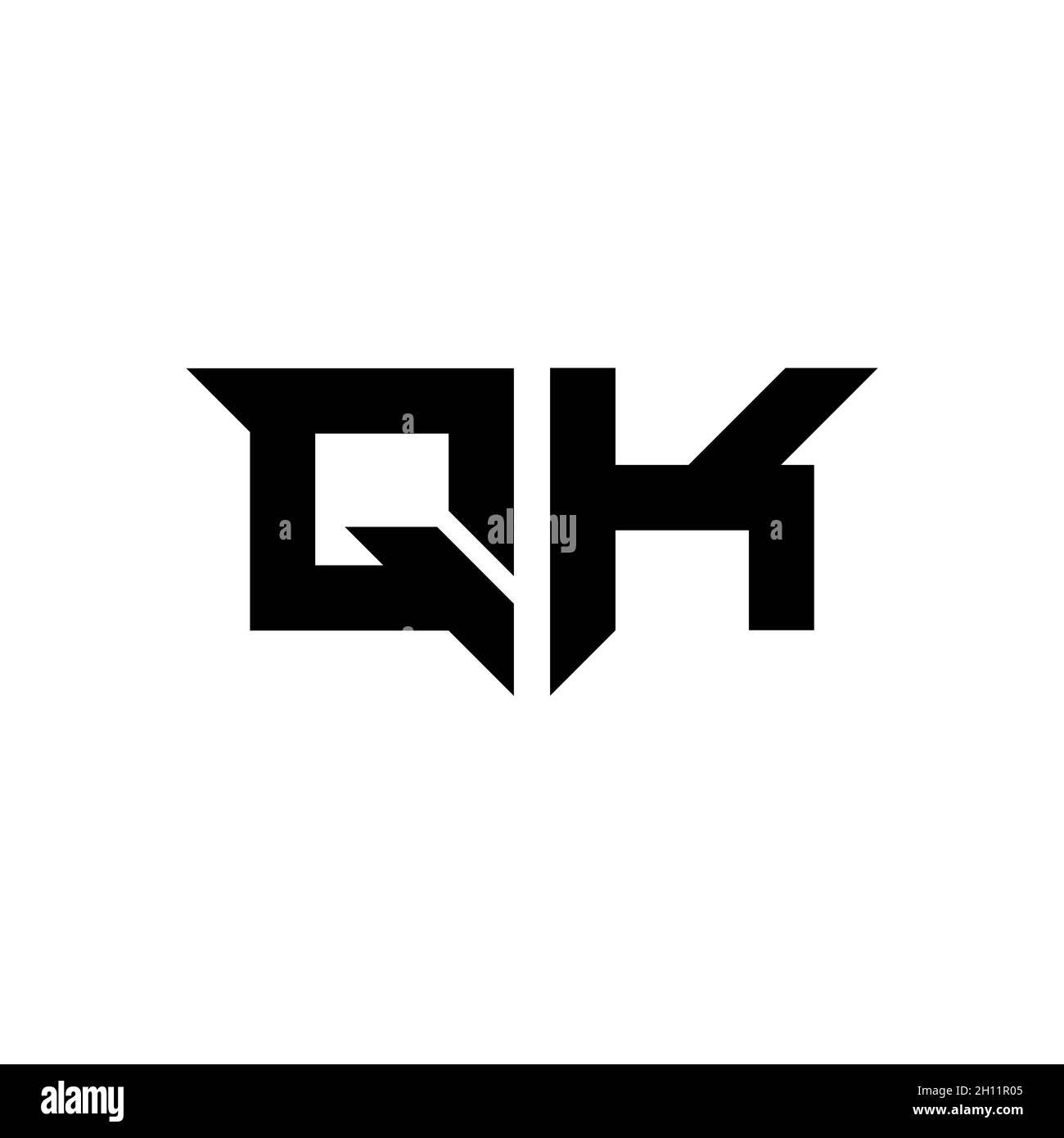 QK Monogram Logo Brief mit einfachen modernen Form Stil Design Vorlage Vektor isoliert auf weißem Hintergrund Stock Vektor