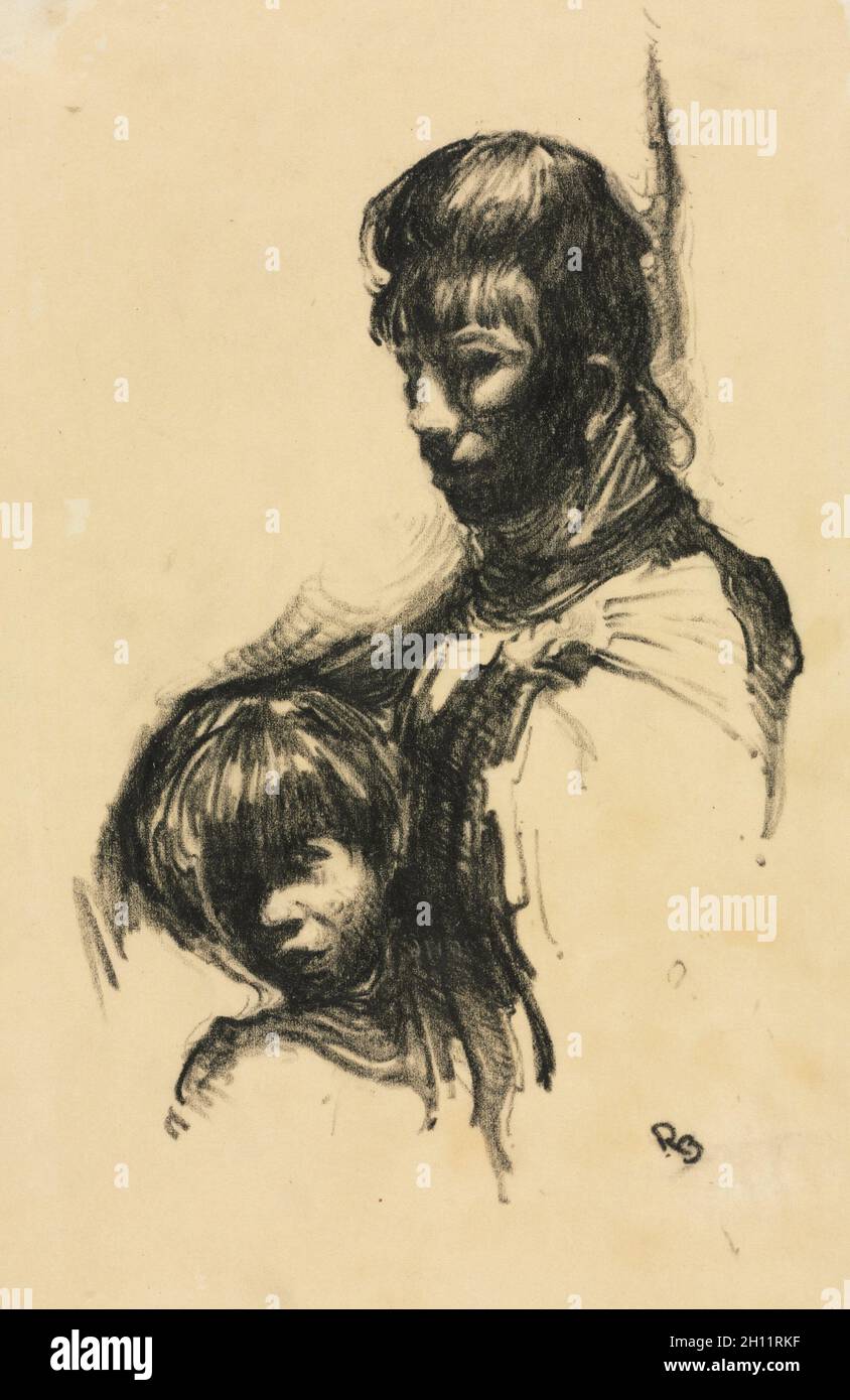 Mutter und Kind, 1926. Richard Beatty (Amerikaner, 1899-1961). Lithographischer Buntstift; Bild: 26 x 18.6 cm (10 1/4 x 7 5/16 Zoll). Stockfoto