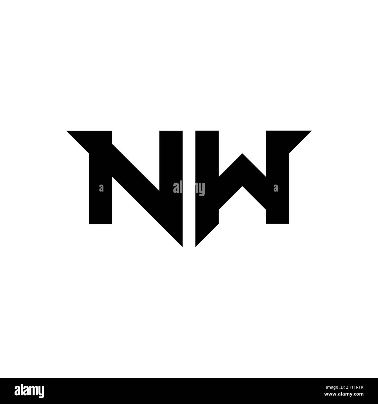 NW Monogram Logo Brief mit einfachen modernen Form Stil Design Vorlage Vektor isoliert auf weißem Hintergrund Stock Vektor