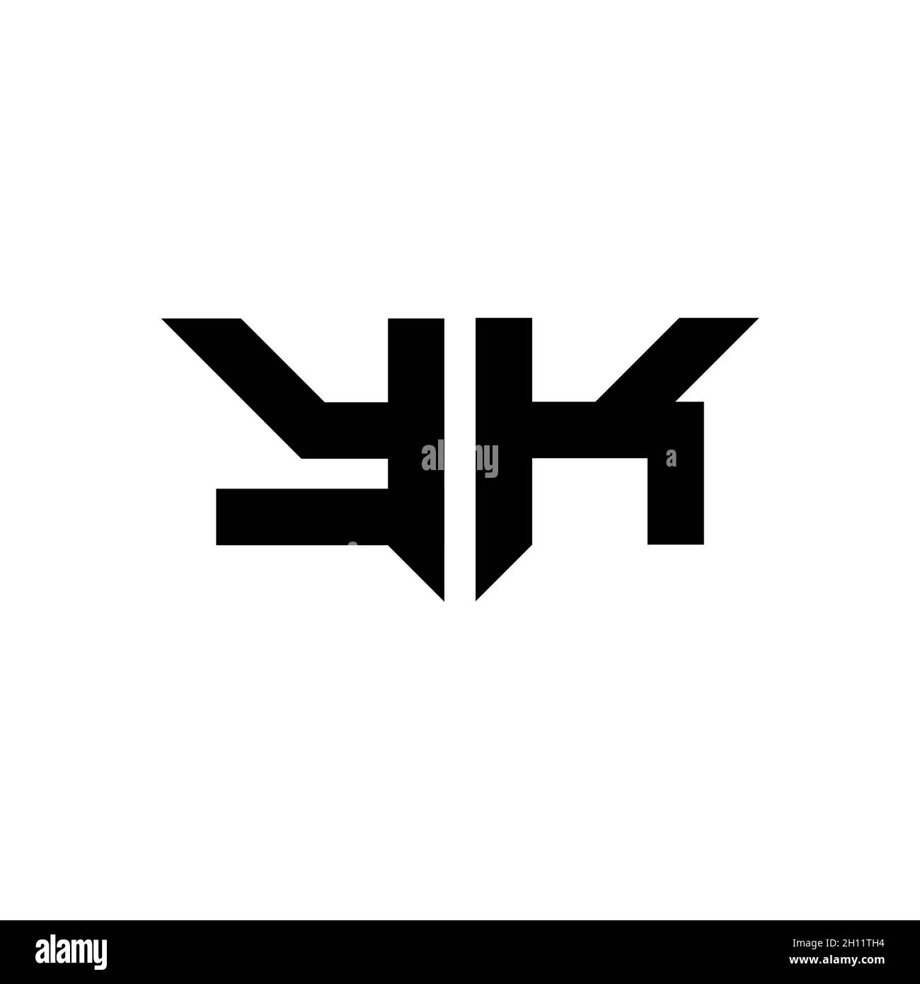 YK Monogram Logo Brief mit einfachen modernen Form Stil Design Vorlage Vektor isoliert auf weißem Hintergrund Stock Vektor