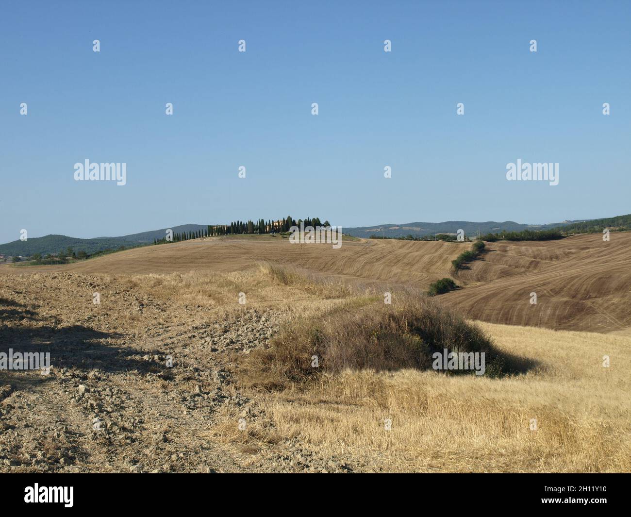 Landschaft in Tuscanny, Italien, italienische Felder Stockfoto