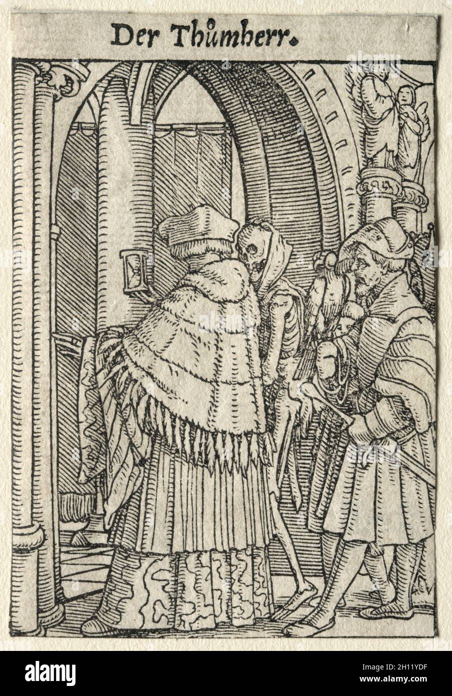 Tanz des Todes: Der Kanon, ca. 1526. Hans Holbein (Deutsch, 1497/98-1543). Holzschnitt; Stockfoto