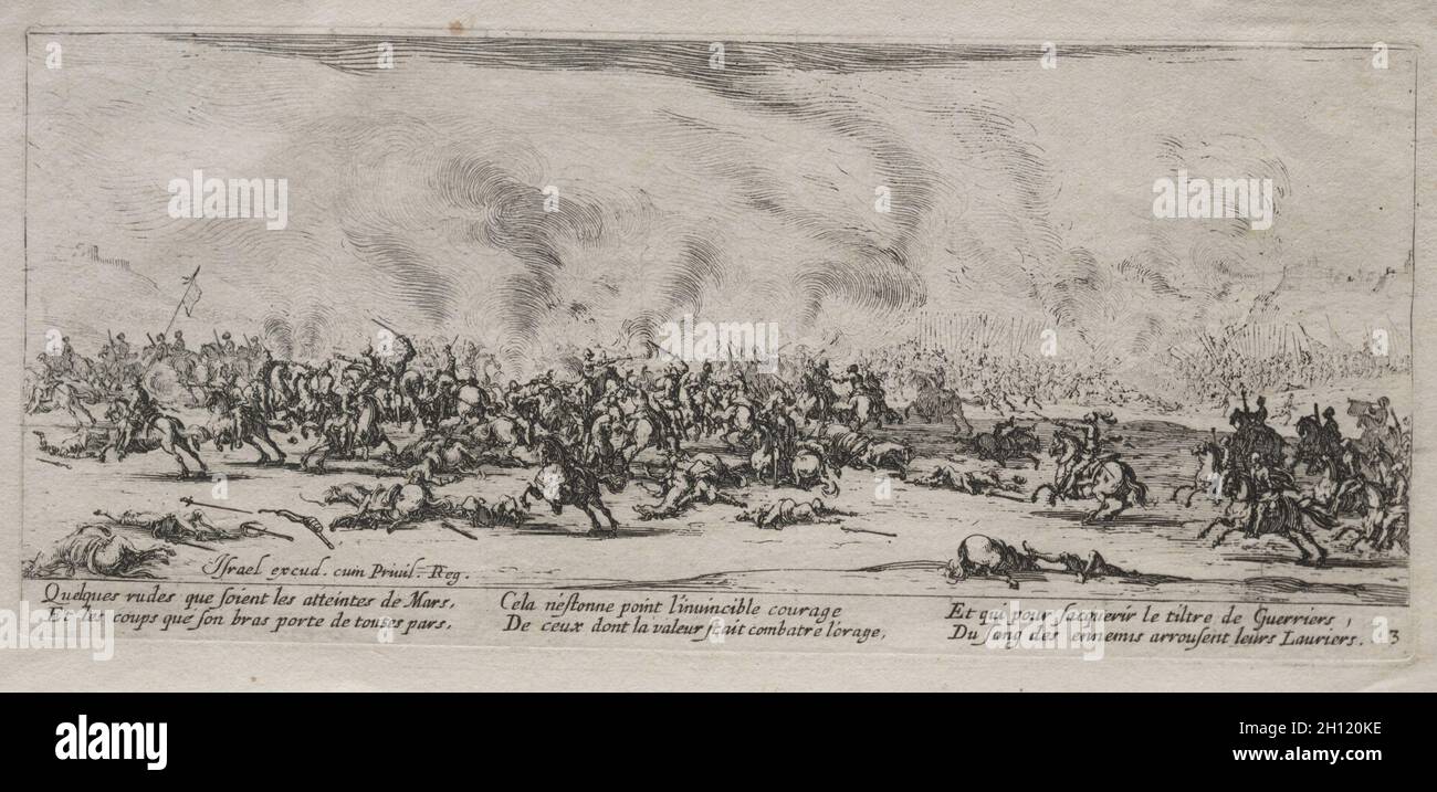 Das große Elend des Krieges: Die Schlacht, 1633. Jacques Callot (Französisch, 1592-1635). Ätzen; Stockfoto