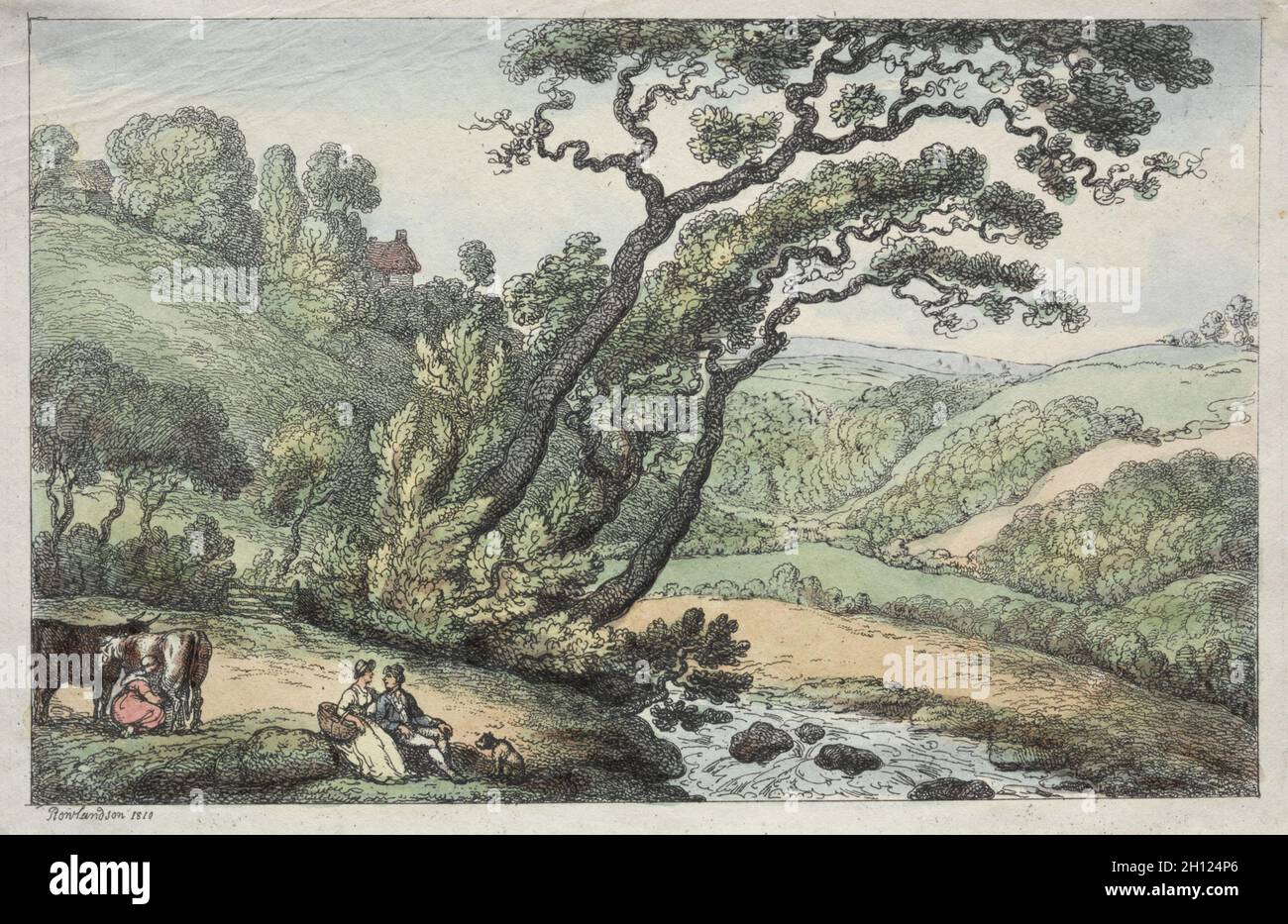 A Cornish View, 1810. Thomas Rowlandson (Großbritannien, 1756-1827). Radierung, handfarbig; Stockfoto