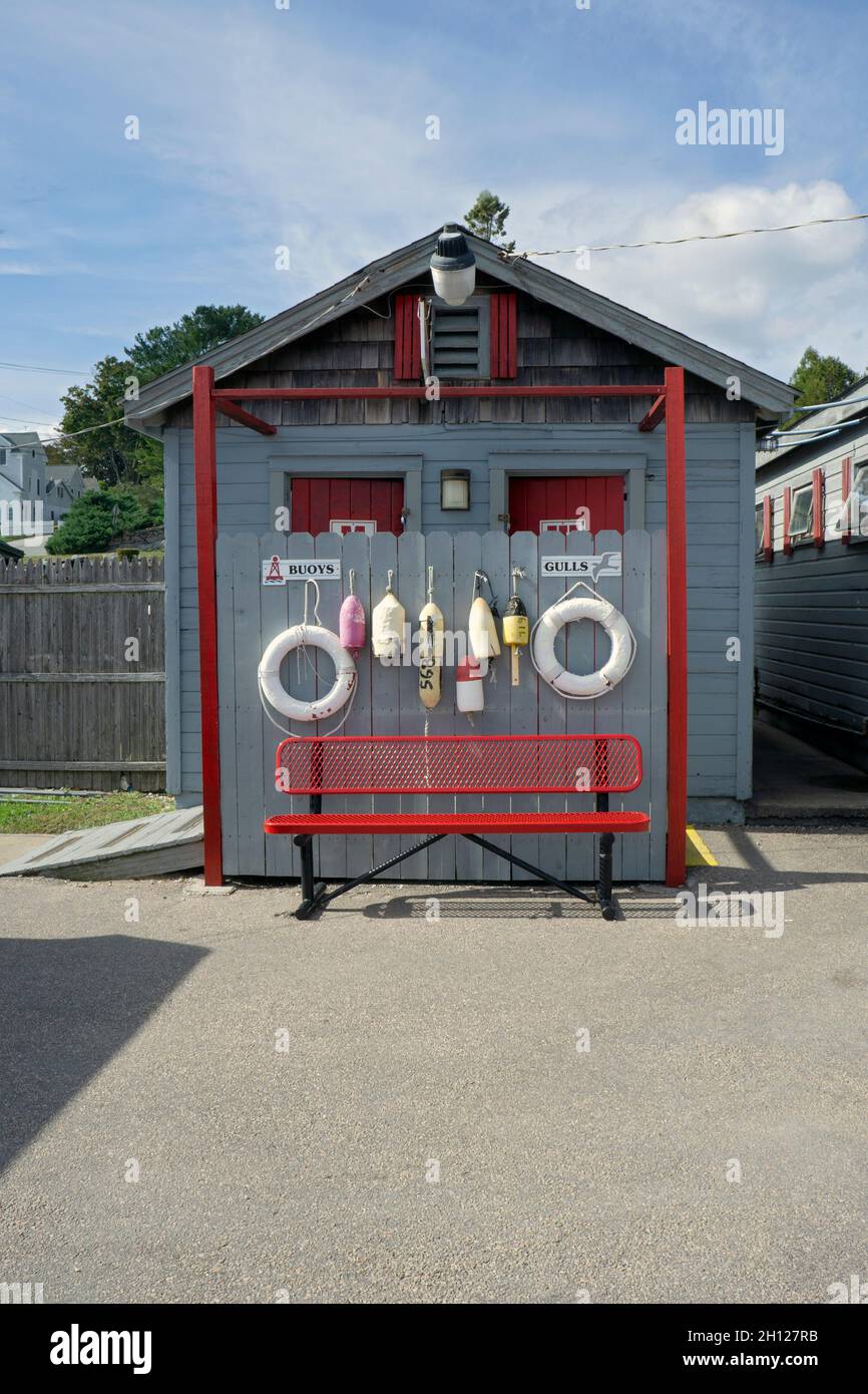 Die Toiletten von Abbott's Lobster in the Rough in Noank, Connectcut Stockfoto