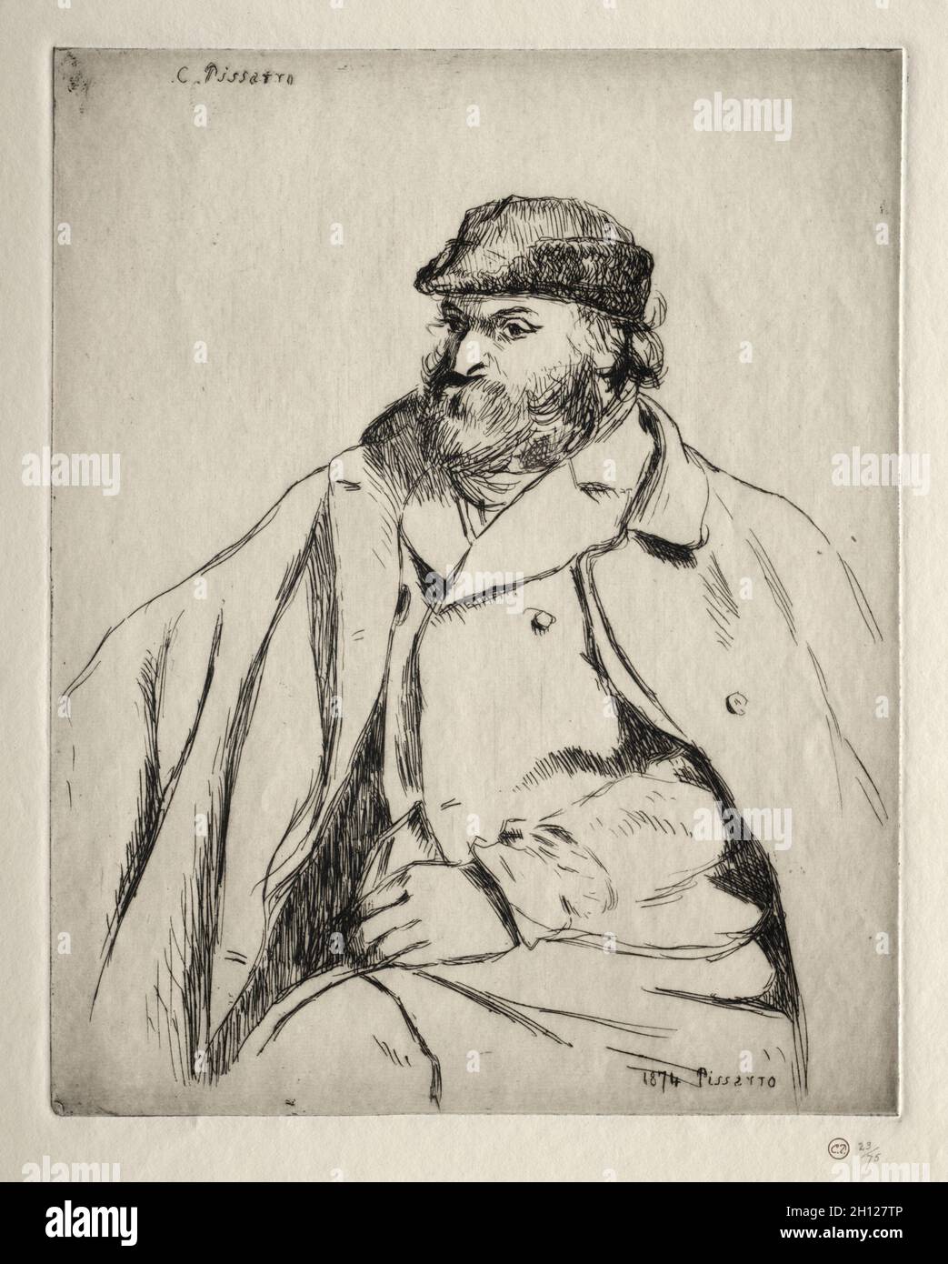 Paul Cézanne, 1874. Camille Pissarro (Französisch, 1830-1903). Ätzen; Stockfoto