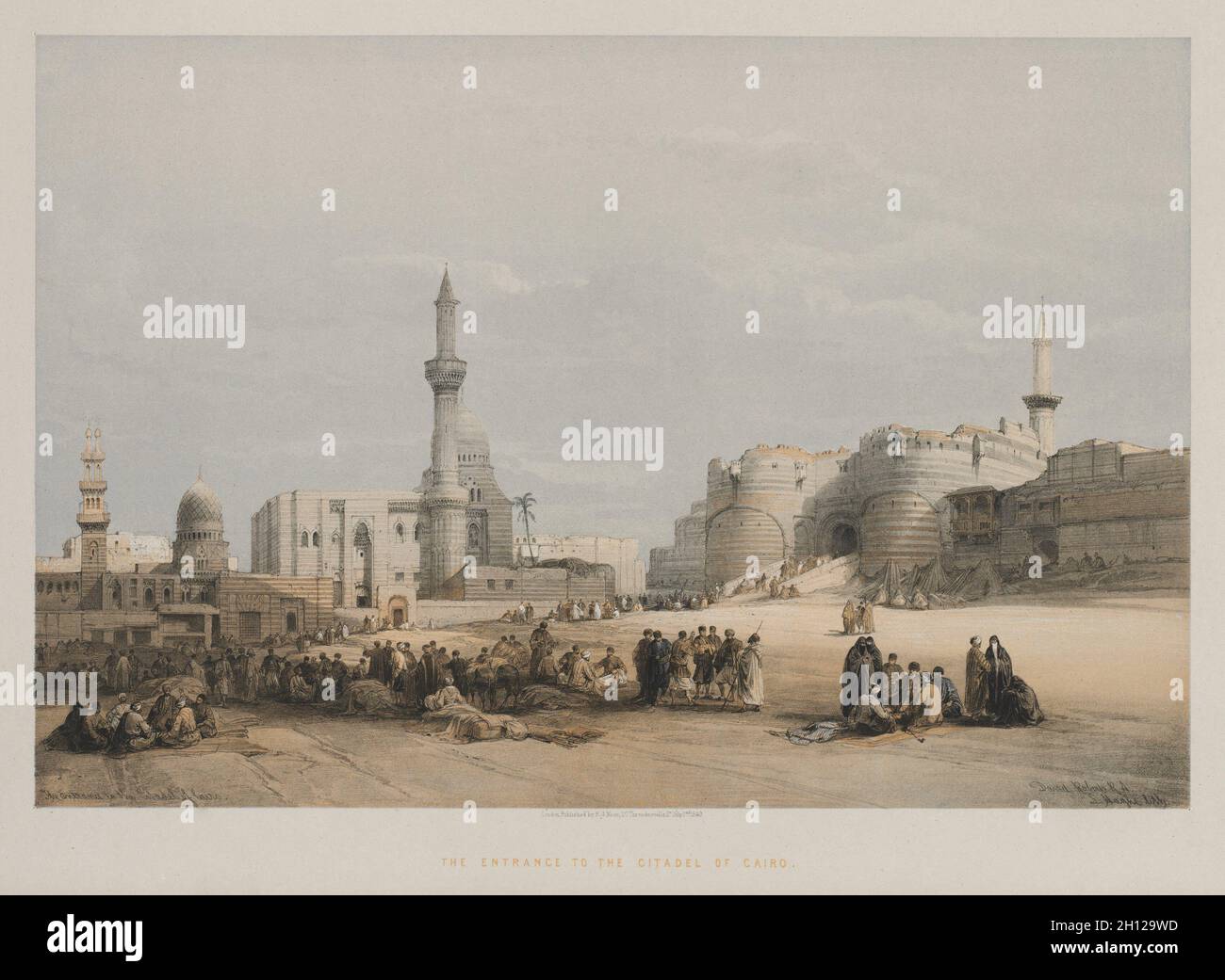 Ägypten und Nubien, Band III: Der Eingang zur Zitadelle von Kairo, 1849. Louis Haghe (British, 1806-1885), F. G. Moon, 20 Threadneedle Street, London, Nach David Roberts (Scottish, 1796-1864). Farblithographie; Blatt: 43 x 60.2 cm (16 15/16 x 23 11/16 Zoll); Bild: 34.6 x 46.3 cm (13 5/8 x 18 1/4 Zoll). Stockfoto