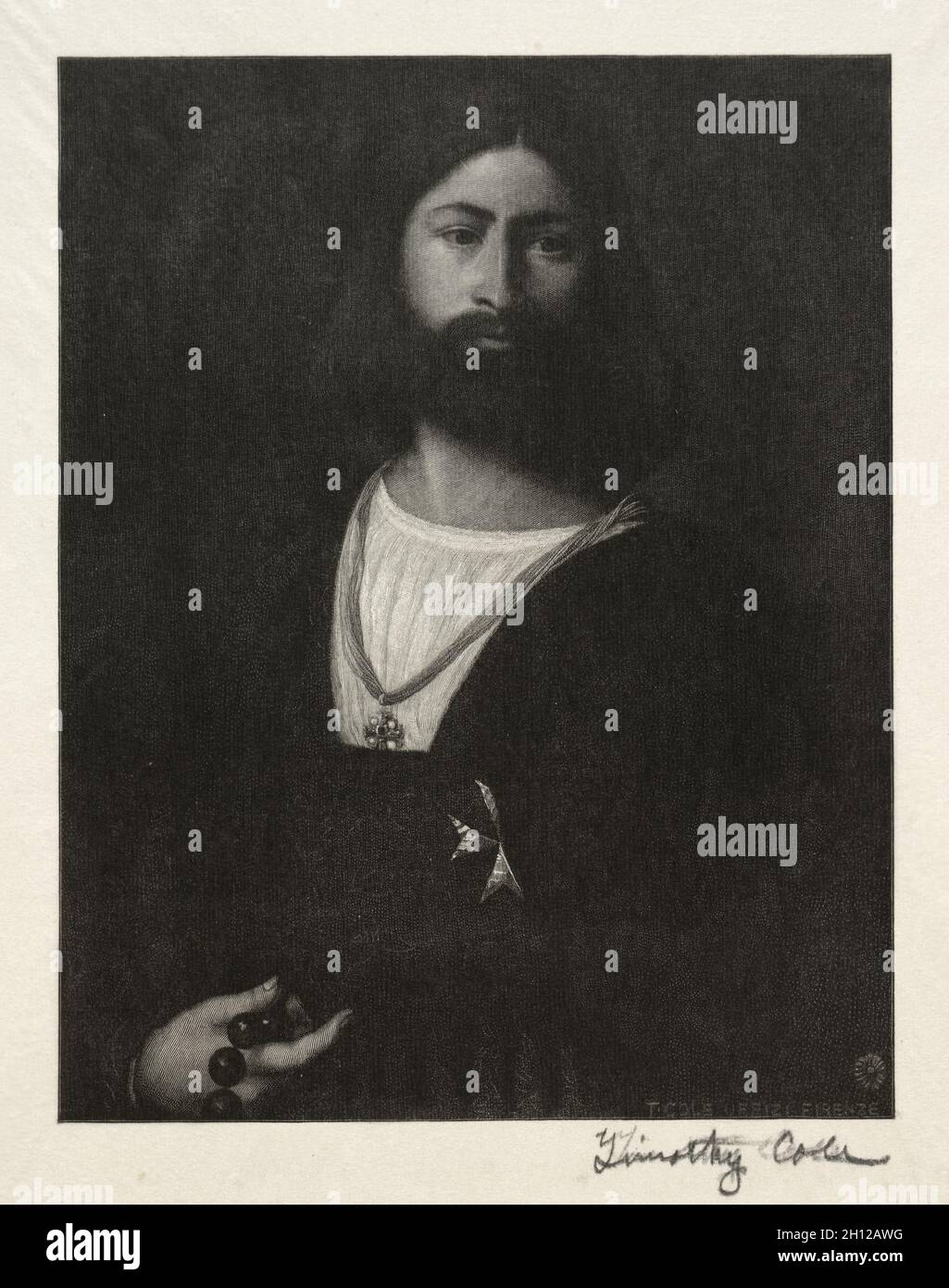 Alte italienische Meister: Ritter von Malta, 1888-1892. Timothy Cole (Amerikaner, 1852-1931). Holzgravur; Stockfoto