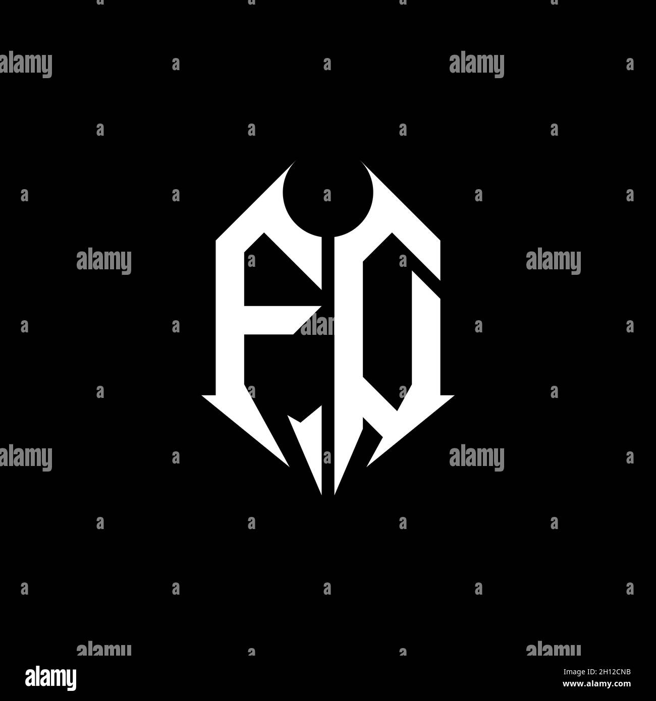 FD Monogram Logo Brief mit Metallform Design-Vorlage auf schwarzem Hintergrund, Schriftzug Metall, Metall-Brief für Musik und Spiele. Stock Vektor