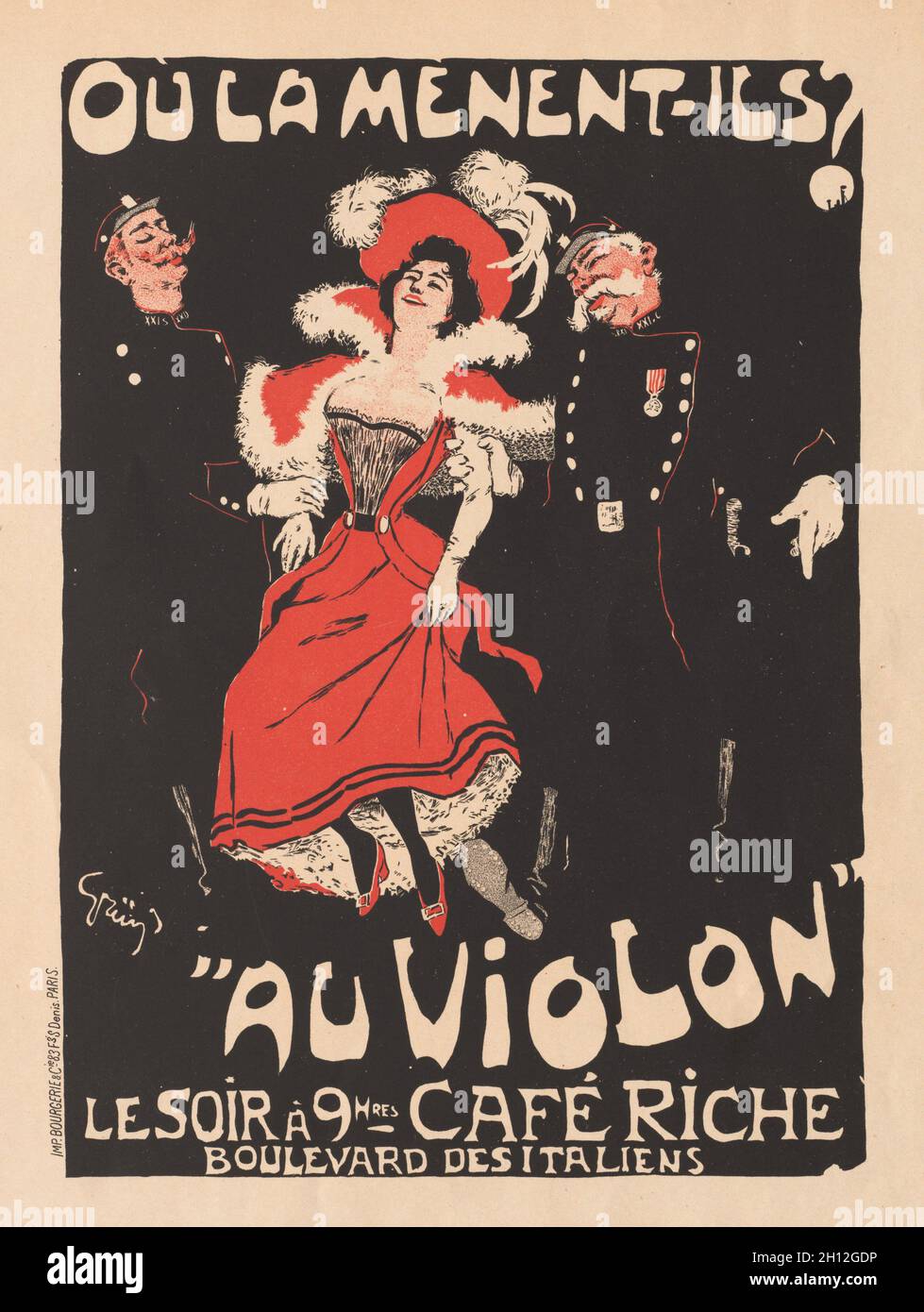 Les Maitres de L'Affiche: Pl. 103 Café Reche, 1897. Jules-Alexandre Grün (Französisch, 1868-1934), Bourgerie. Farblithographie; Blatt: 39.7 x 28.8 cm (15 5/8 x 11 5/16 Zoll); Bild: 27.9 x 20.4 cm (11 x 8 1/16 Zoll). Stockfoto