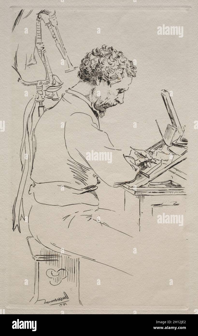 Charles Kean, 1871. Félix Bracquemond (Französisch, 1833-1914). Radierung; Blatt: 22.7 x 17 cm (8 15/16 x 6 11/16 Zoll); Platte: 22.4 x 13.6 cm (8 13/16 x 5 3/8 Zoll). Stockfoto