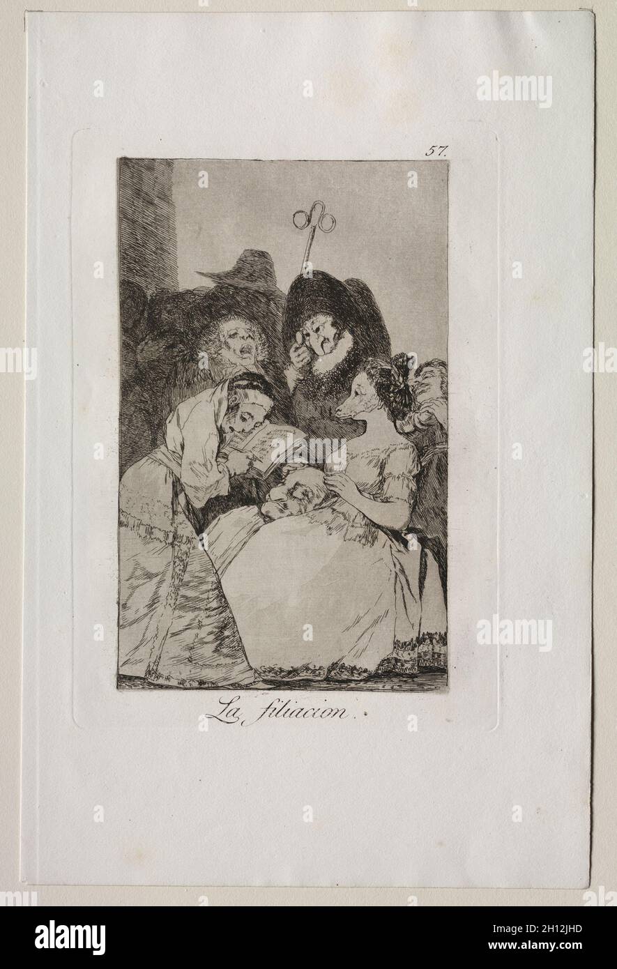 Caprichos: Die Filiation. Francisco de Goya (Spanisch, 1746-1828). Ätzung und Aquatinta; Stockfoto