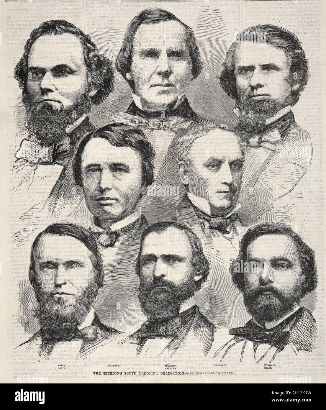Die Abtretende Delegation Von South Carolina, 1860. Winslow Homer (Amerikanisch, 1836-1910). Holzgravur; Stockfoto