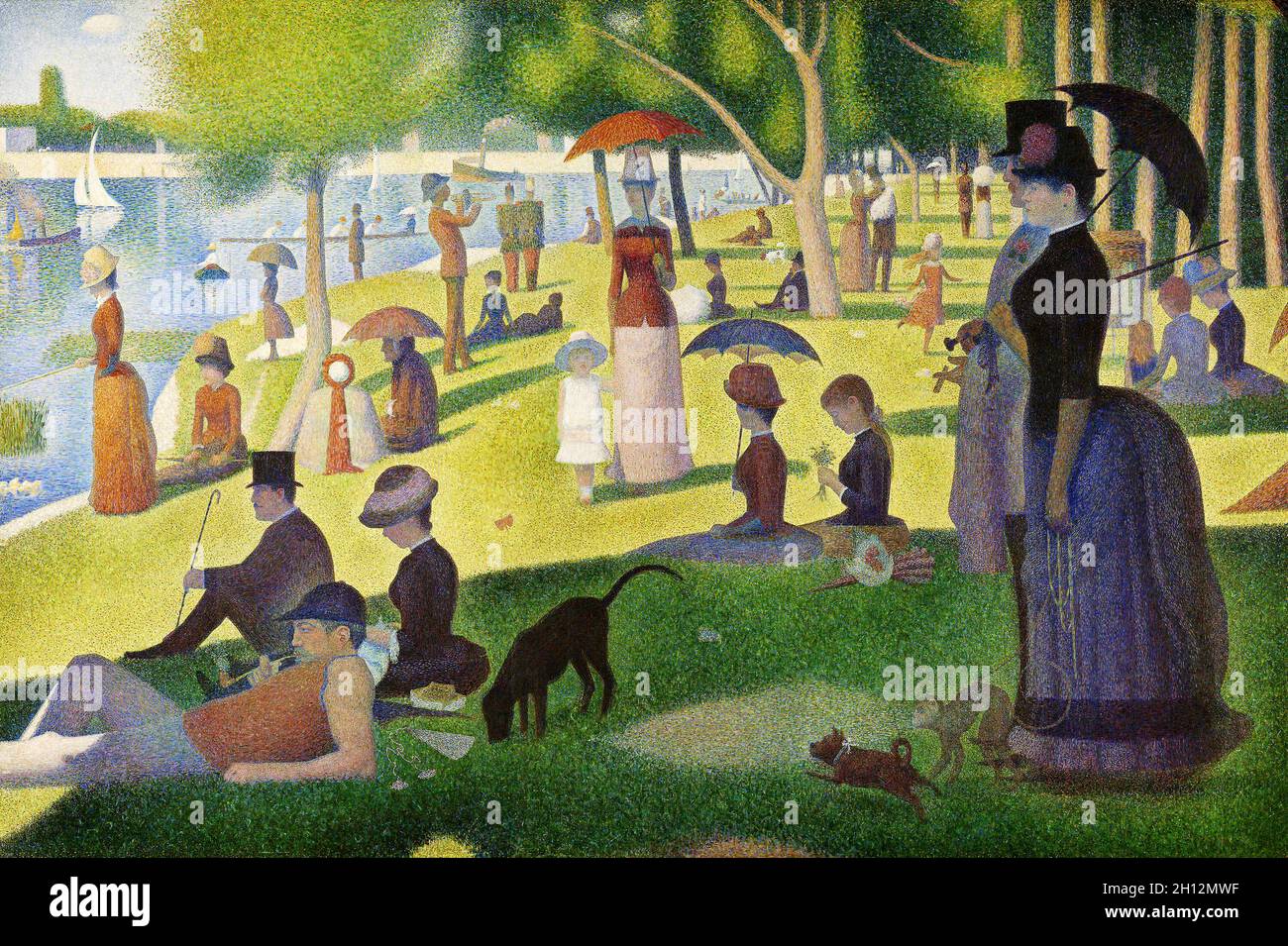 Ein Sonntag auf La Grande Jatte (1884) von Georges Seurat. Stockfoto