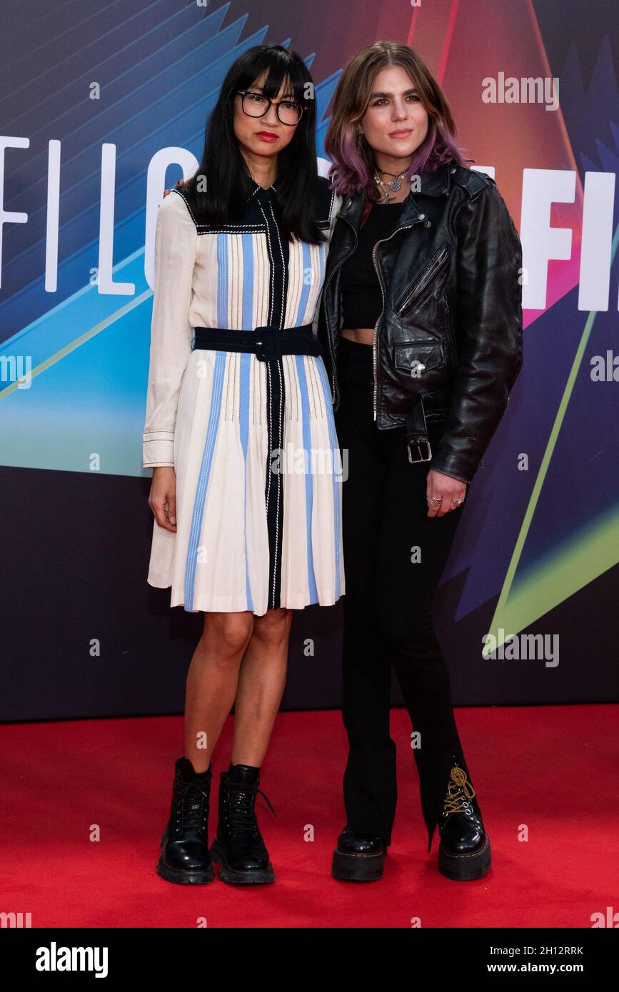 London, Großbritannien. Oktober 2021. Mimi Xu und Morgane Polanski besuchen die britische Premiere des 65. BFI London Film Festival „King Richard“ in der Royal Festival Hall. Kredit: SOPA Images Limited/Alamy Live Nachrichten Stockfoto