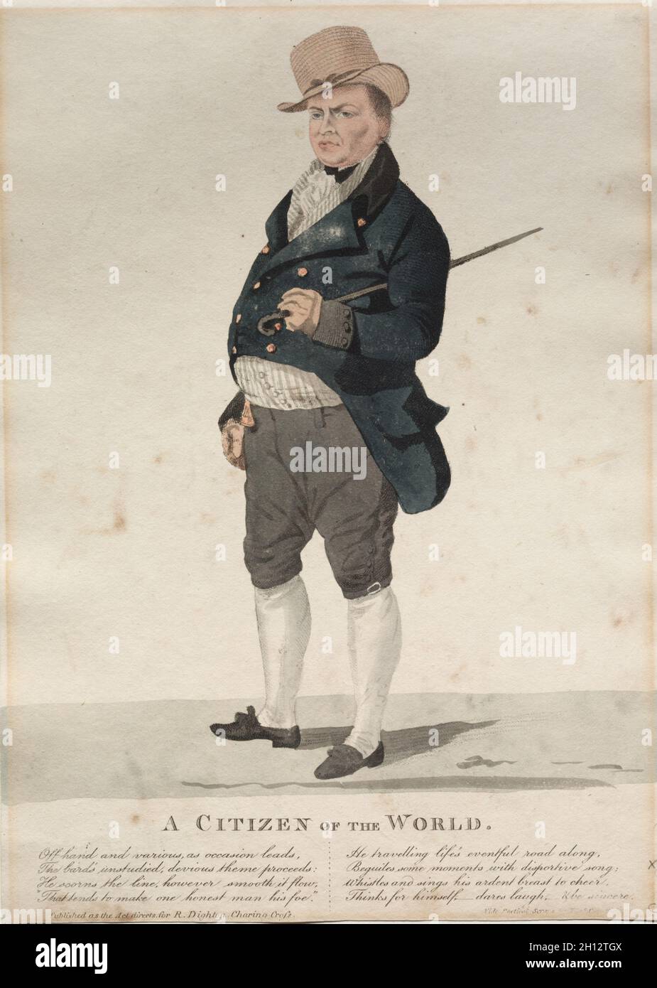 Ein Welteinist. Richard Dighton (Großbritannien, 1795-1880). Radierung, handfarbig; Stockfoto