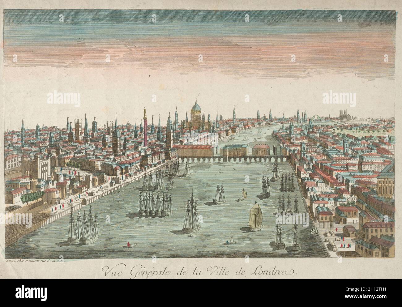 Allgemeine Ansicht von London, 18. Jahrhundert. England, 18. Jahrhundert. Gravur; Stockfoto