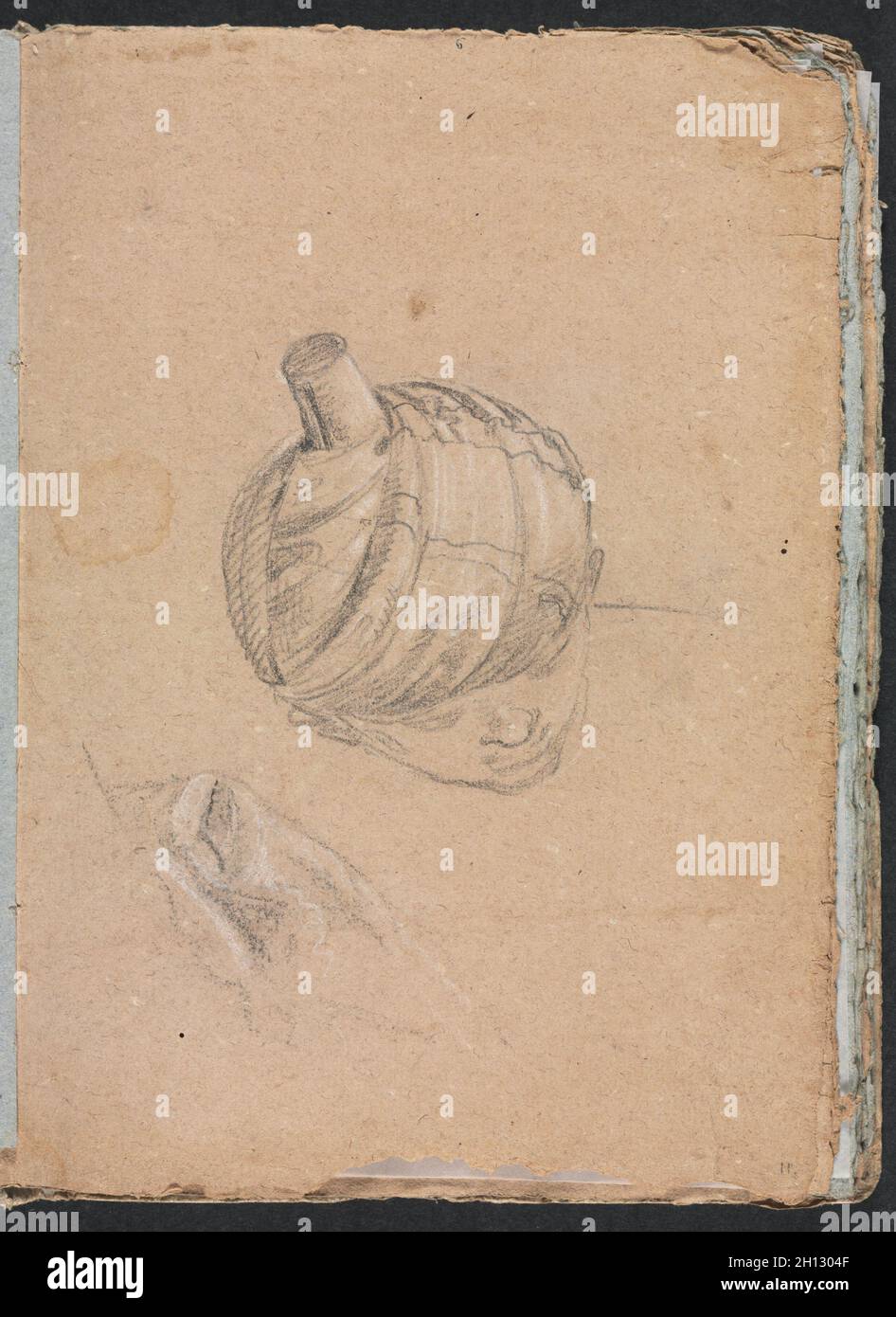 Verona Skizzenbuch: Kopf mit Turban (Seite 11), 1760. Francesco Lorenzi (Italienisch, 1723-1787). Schwarze Kreide, weiß gehöht; Blatt: 32 x 23 cm (12 5/8 x 9 1/16 in.). Stockfoto