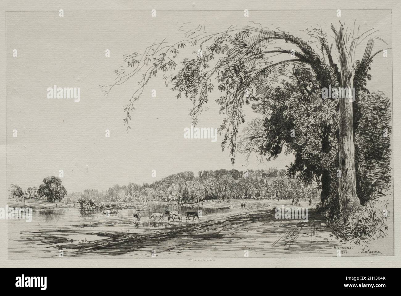 Richmond, 1871. Maxime Lalanne (Französisch, 1827-1886). Ätzen; Stockfoto