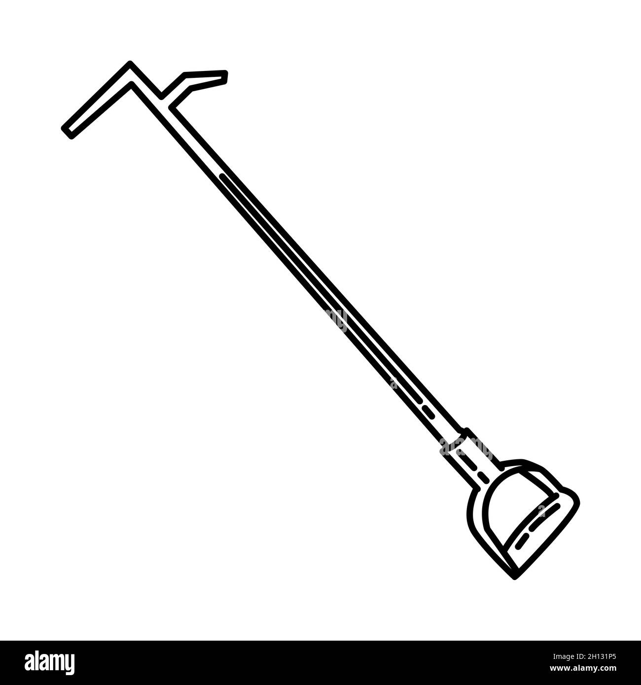 Feuerhaken Teil von Feuerwehrbedarf Zubehör und Ausrüstung Gerät Handgezeichnetes Icon Set Vektor. Stock Vektor