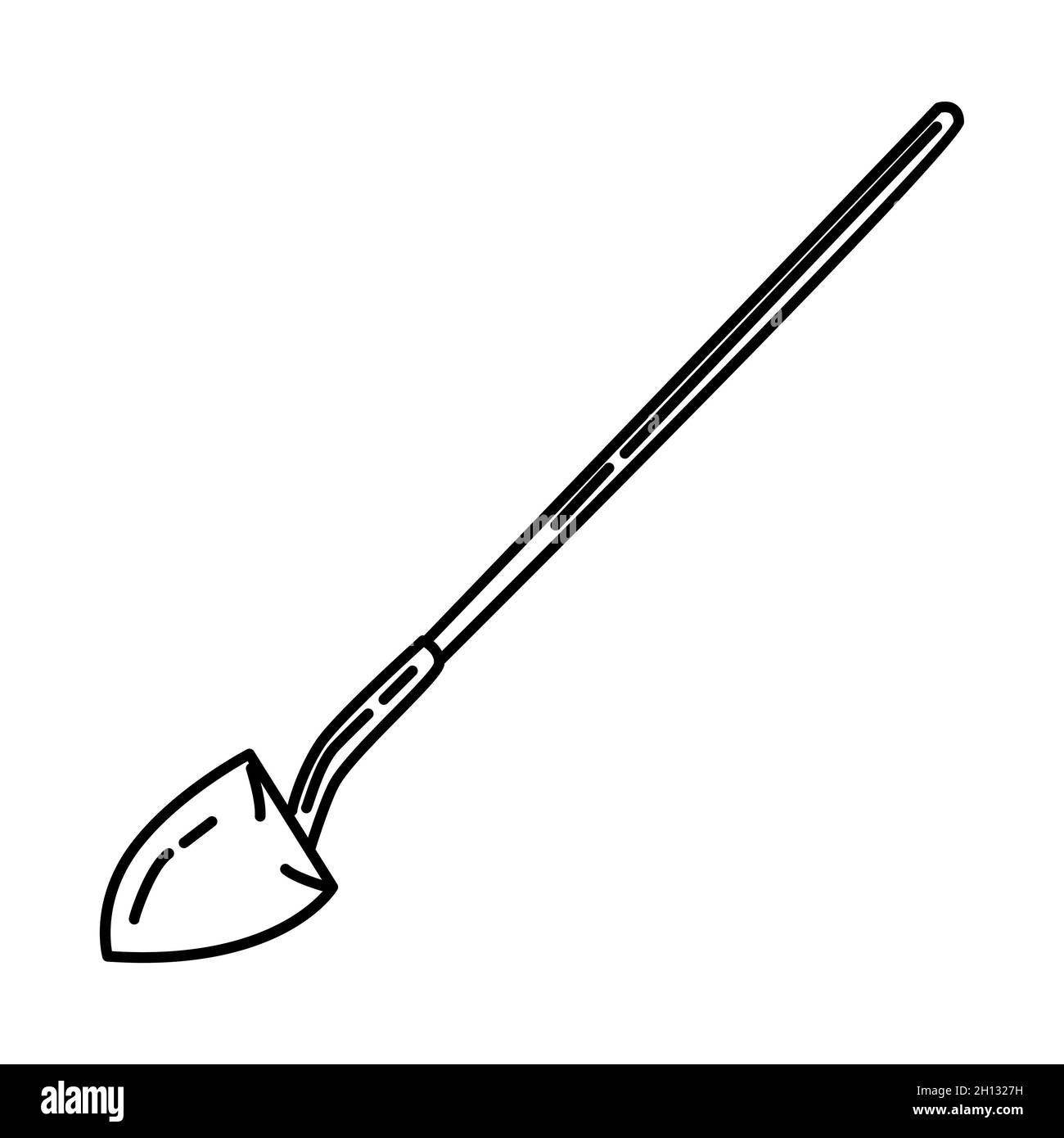 Feuerwehr Schaufel Teil von Feuerwehrbedarf Zubehör und Ausrüstung Gerät Hand gezeichnet Icon Set Vektor. Stock Vektor