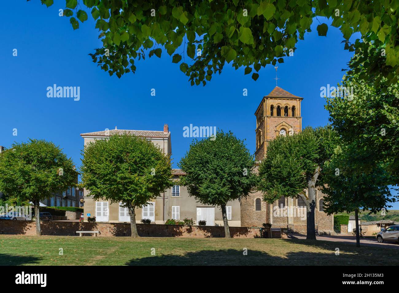 Eglise de Salles Arbuissonnas et alentours, Beaujolais Stockfoto